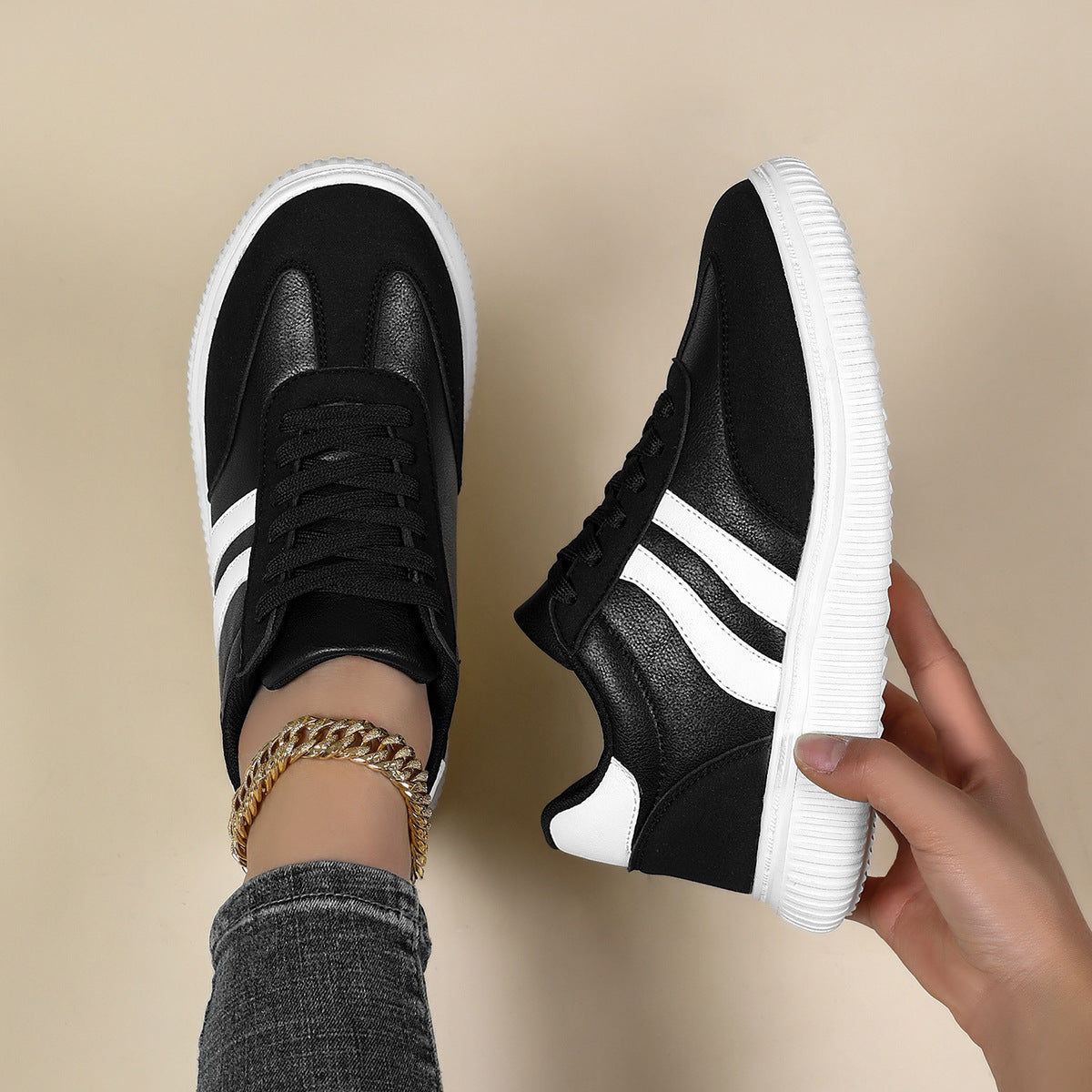 Damen Freizeit-Sneaker mit atmungsaktivem Obermaterial und rutschfester Sohle