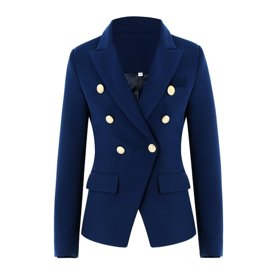 Damen Elegante Doppelreihige Blazerjacke mit goldenen Knöpfen R&B