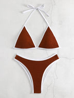Damen Triangel-Bikini-Set mit kontrastierenden Borten R&B
