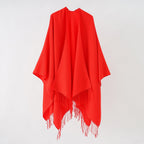 Damen Modischer Fransen-Poncho Aus Weichem Material mit Luxuriösem Fall R&B