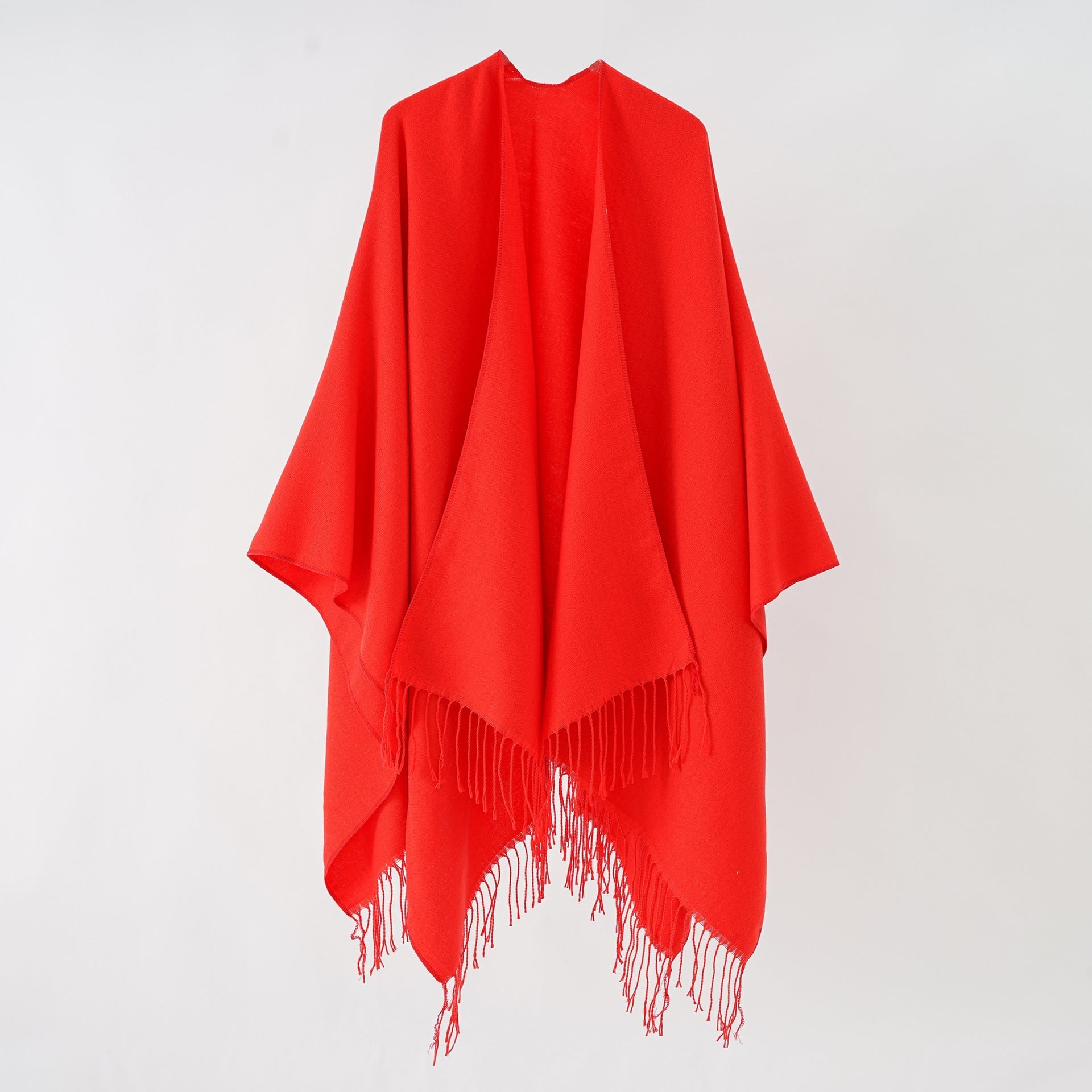 Damen Modischer Fransen-Poncho Aus Weichem Material mit Luxuriösem Fall R&B