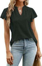 Damen luftige Bluse mit Spitzendetail R&B