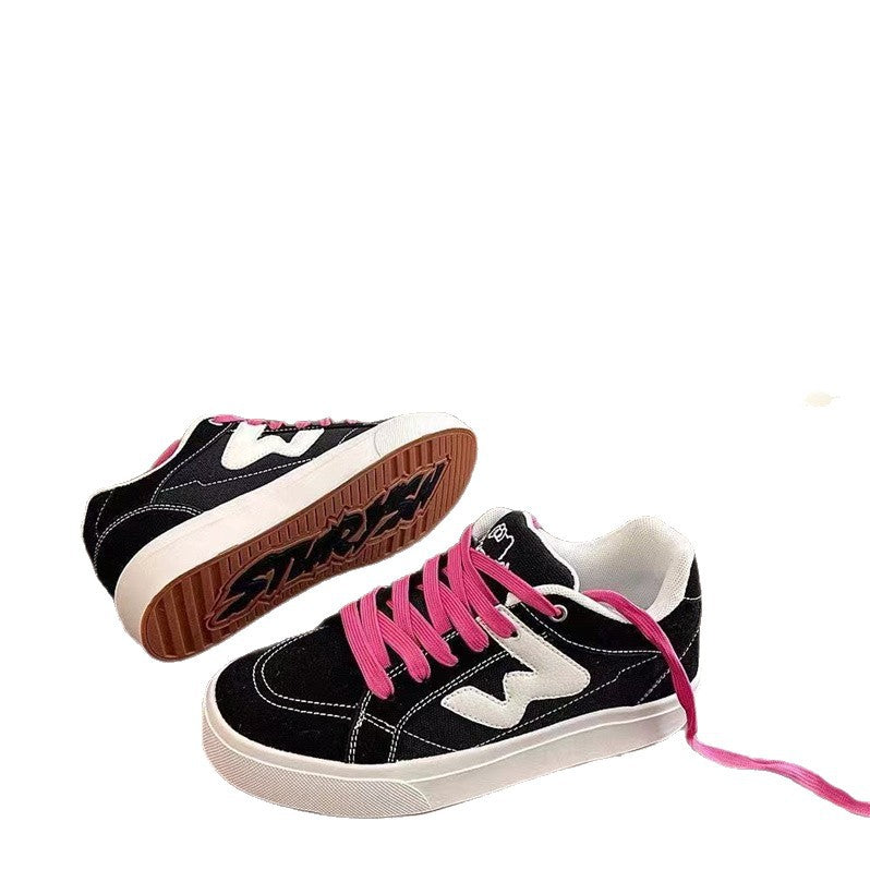 Damen Sportliche Sneaker mit kontrastierenden Schnürsenkeln und robustem Gummiprofil R&B