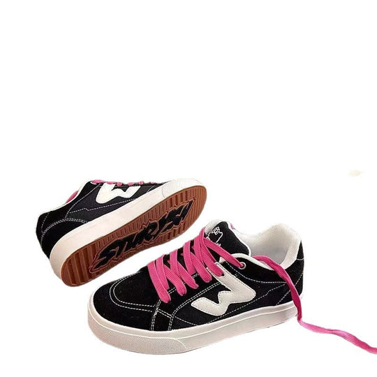 Damen Sportliche Sneaker mit kontrastierenden Schnürsenkeln und robustem Gummiprofil R&B
