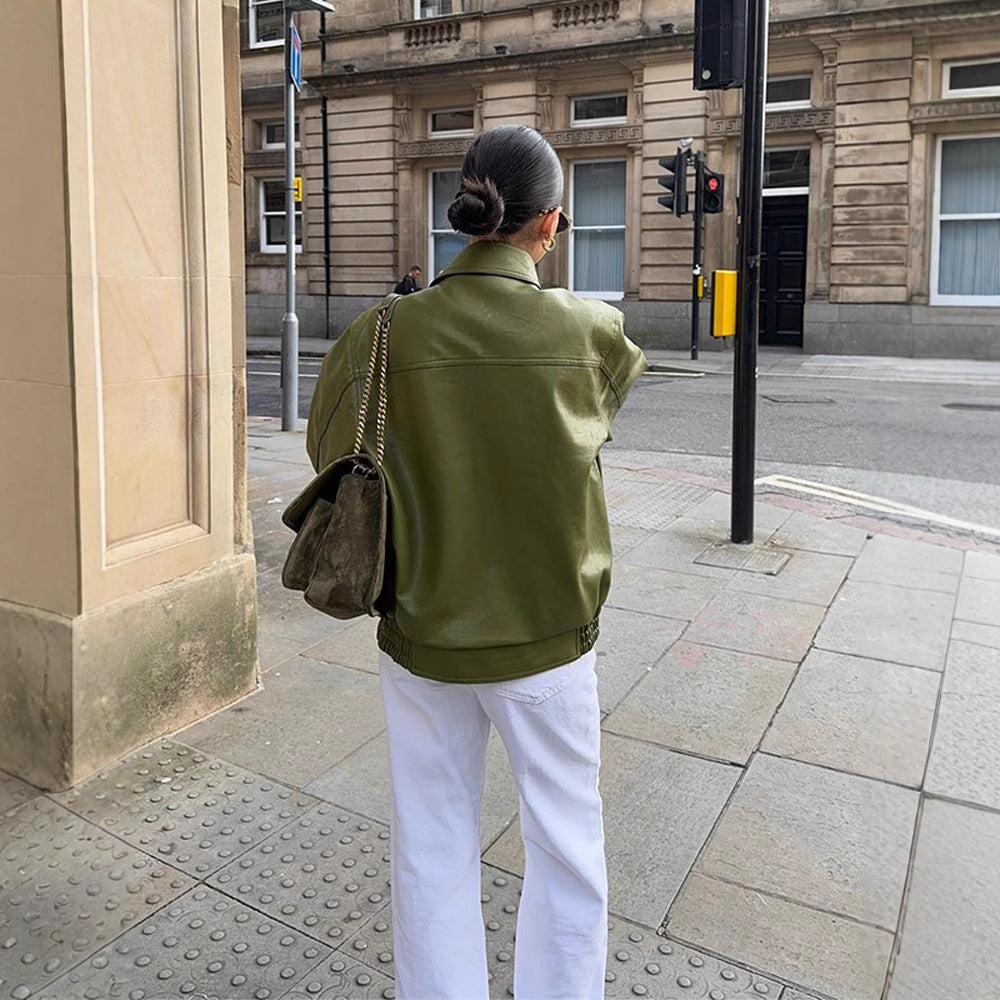 Damen Lässige Übergangsjacke mit voluminösen Ärmeln R&B