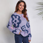 Damen Sweatshirt mit floralem Muster und komfortablem Schnitt R&B