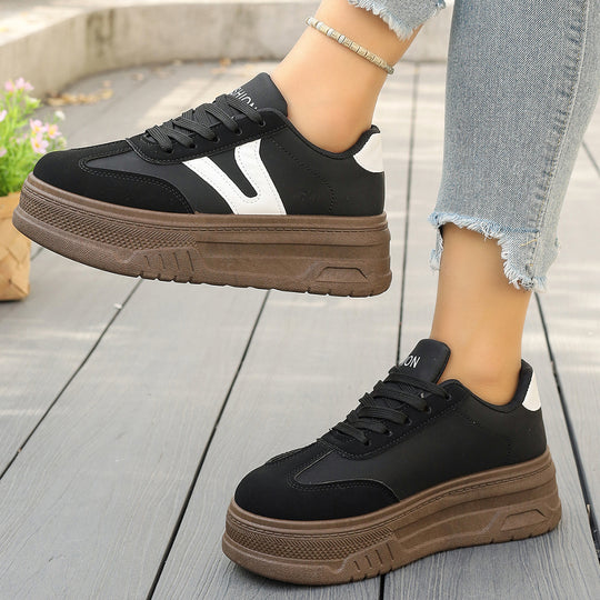 Damen modische Plateau-Sneaker mit rutschfester Sohle und komfortablem Innenfutter R&B