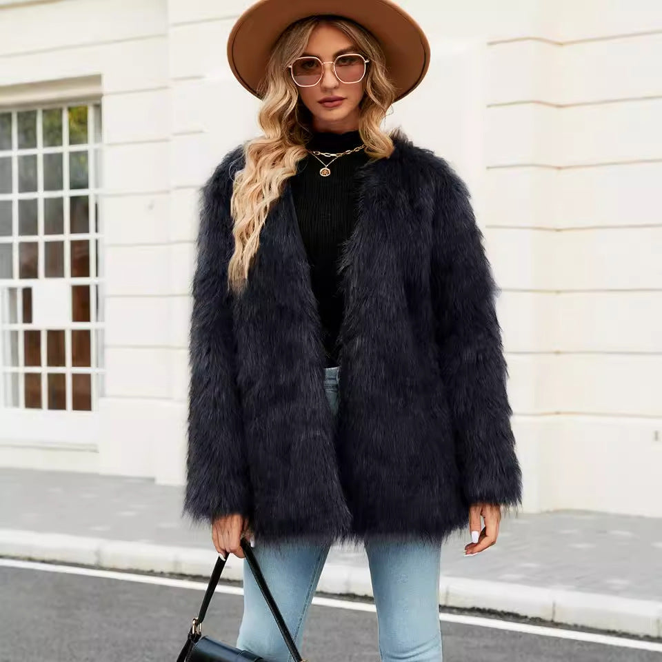 Damen Kunstpelz Jacke R&B