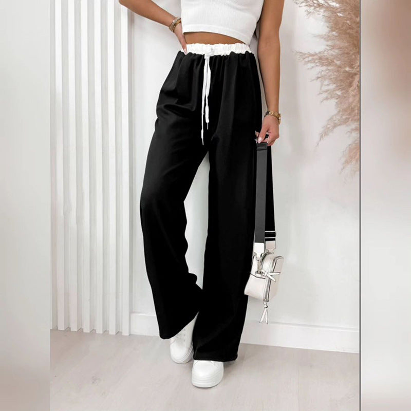 Damen Leichte Sommerhose mit elastischem Bund und seitlichen Taschen R&B