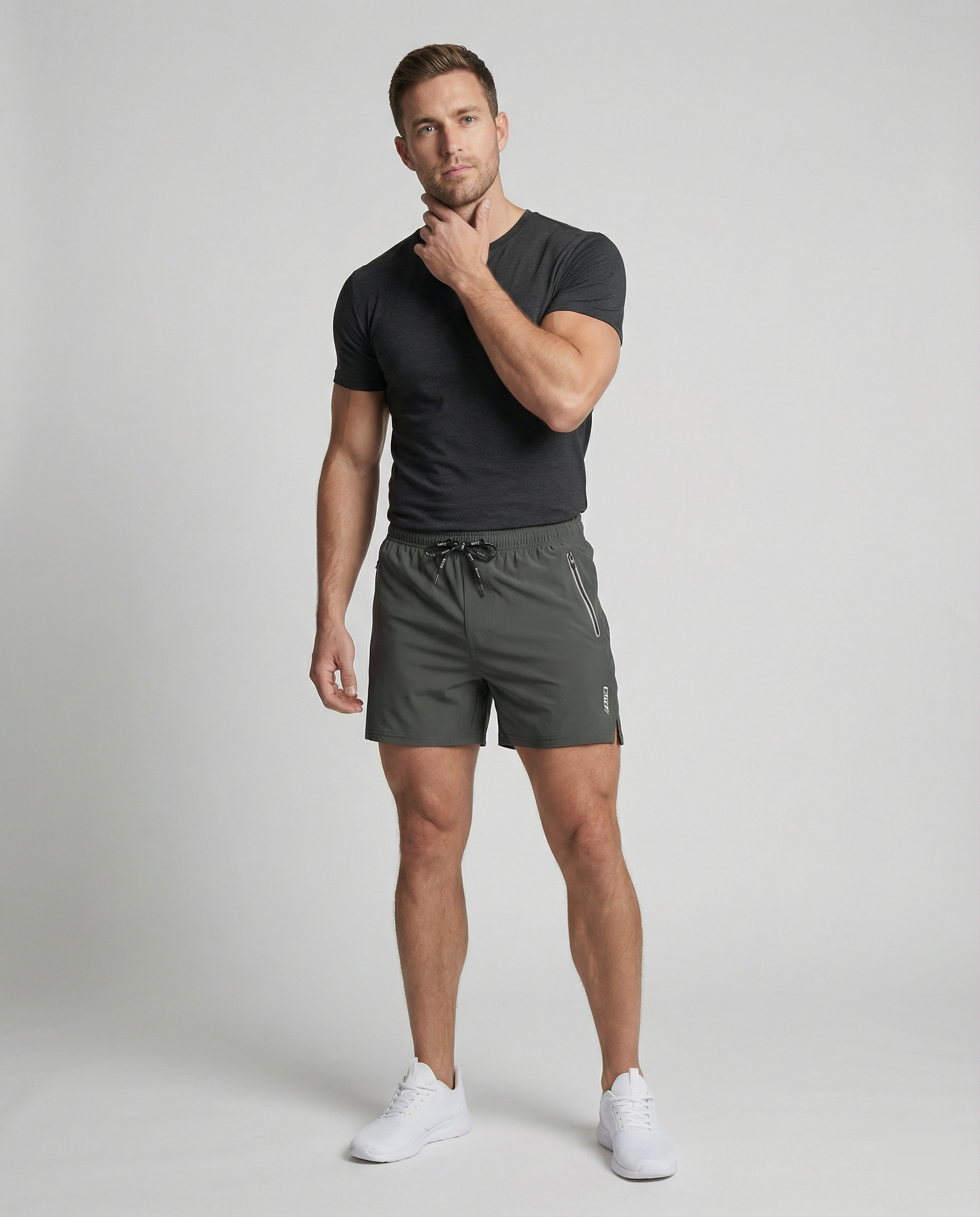 Herren Sportliche Multifunktions-Shorts mit schnell trocknender Technologie und praktischen Reißverschlusstaschen R&B