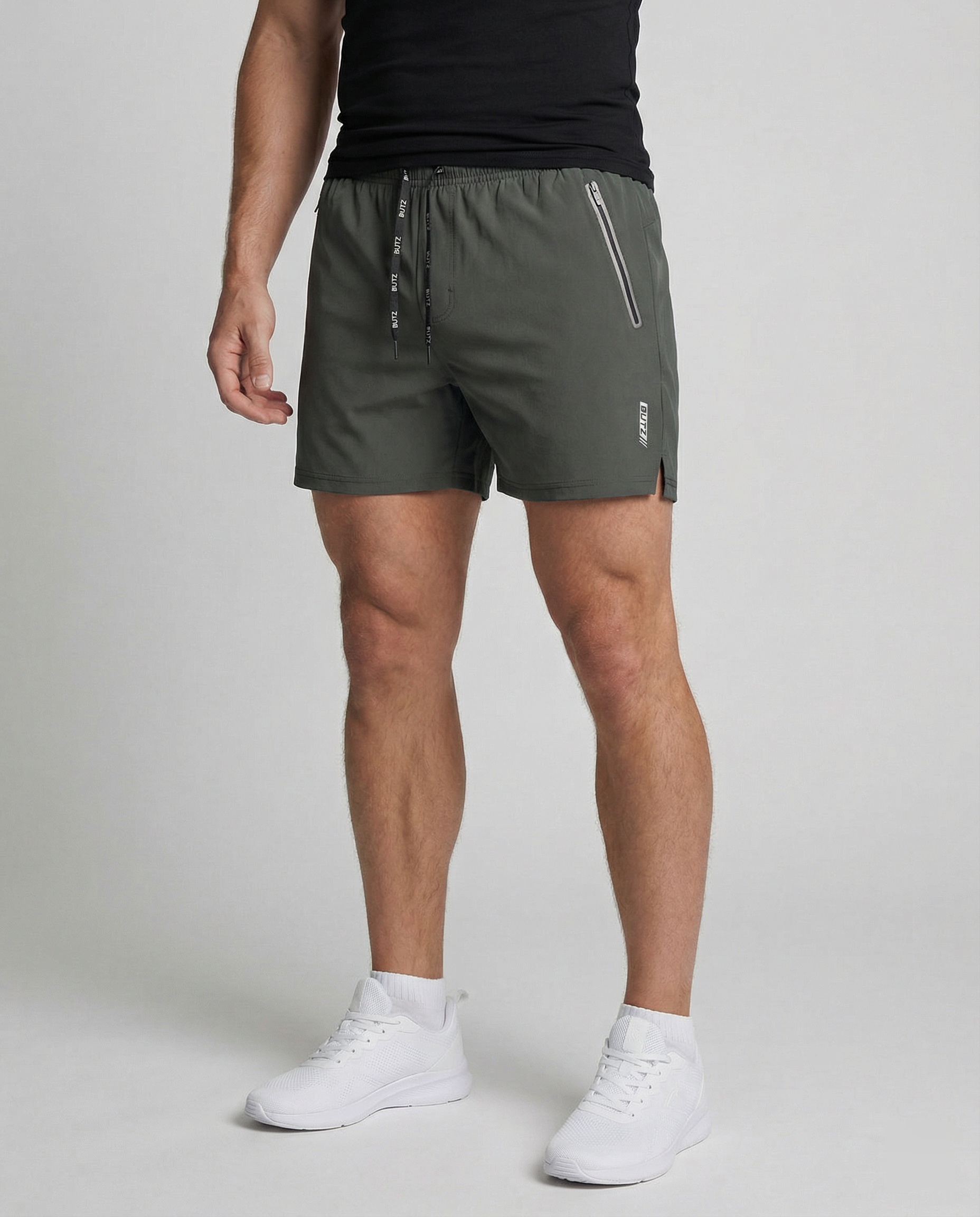 Herren Sportliche Multifunktions-Shorts mit schnell trocknender Technologie und praktischen Reißverschlusstaschen R&B