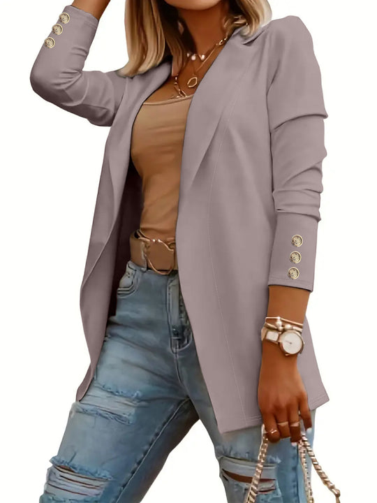 Damen Eleganter Blazer mit glamourösen Knöpfen und taillierter Passform R&B