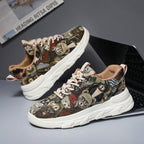 Damen Modische Freizeitsneaker mit buntem Muster und rutschfester Laufsohle R&B