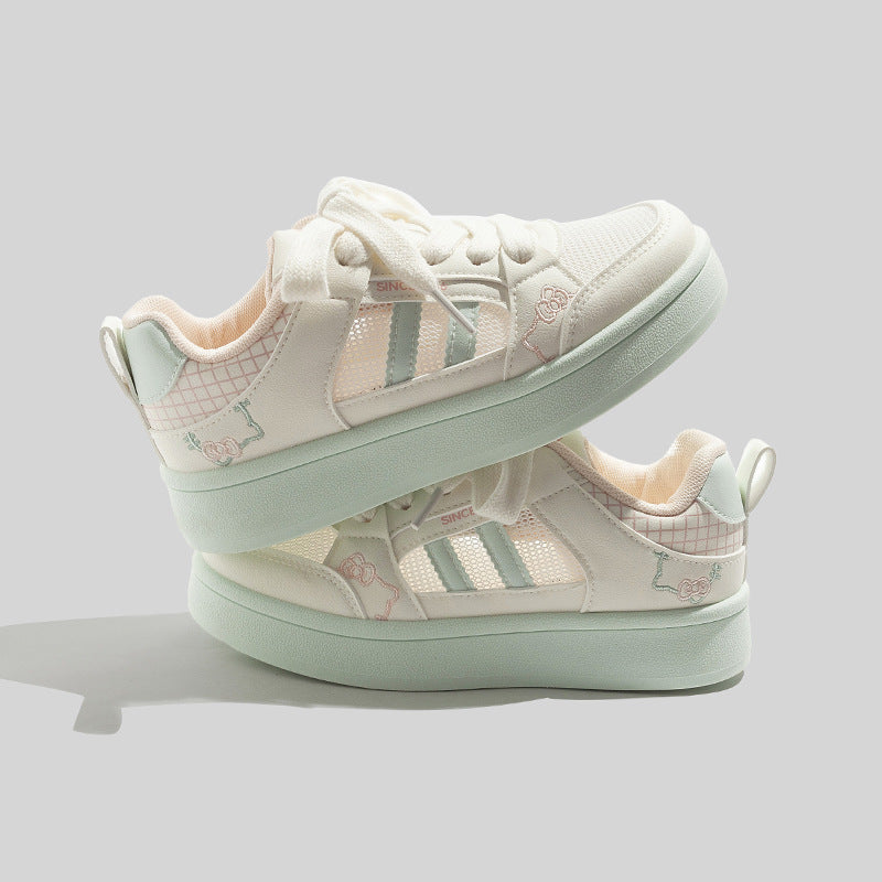 Damen Sportliche Sneakers mit niedlichem Tierdesign und atmungsaktiven Mesh-Einsätzen