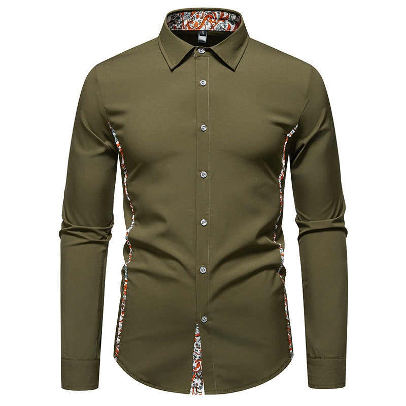 Herren Elegantes Hemd mit kreativem Floral-Muster und modernen Akzenten R&B