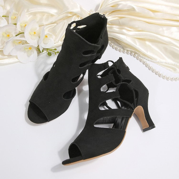 Damen Offene High-Heel Sandalen mit dekorativem Schnitt R&B
