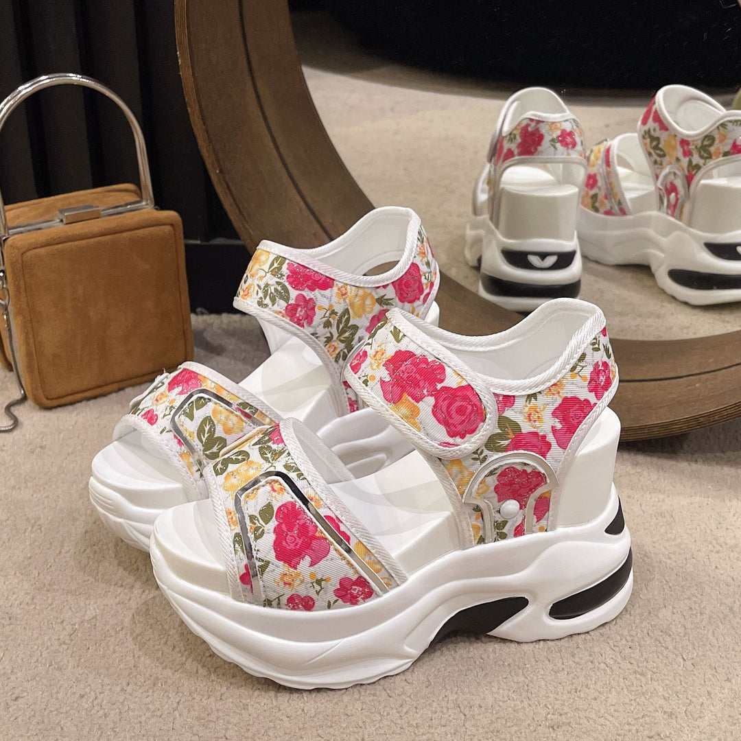 Damen Komfort-Sandalen mit floralen Applikationen und ergonomischer Sohle R&B