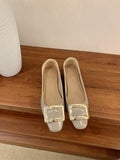 Damen elegante Ballerinas mit modischem Schnallenverschluss R&B