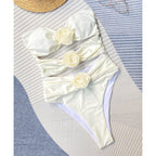 Damen Cut-Out Bikini mit dekorativen Blütenakzenten