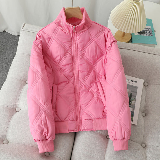 Damen gesteppte Übergangsjacke mit hohem Kragen und elastischen Bündchen R&B