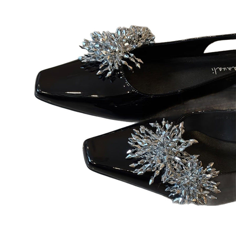 Damen Slingback Pumps mit funkelnden Kristallen R&B