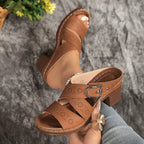 Damen Design-Sandalen mit verstellbarem Riemen und geschmackvoller Perforierung R&B