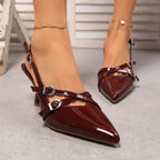 Damen Slingpumps mit eleganten Schnallen und spitzem Design R&B
