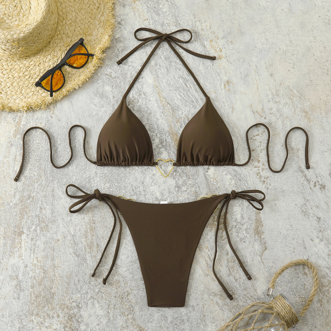 Damen Triangel-Bikini mit modischen Herz-Akzenten R&B