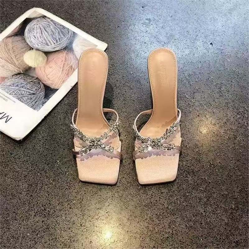 Damen modische Plateau-Sandalen mit funkelnden Strassverzierungen R&B