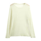 Damen Longsleeve Shirt Aus Leicht Transparentem Material mit Elegantem Fall R&B