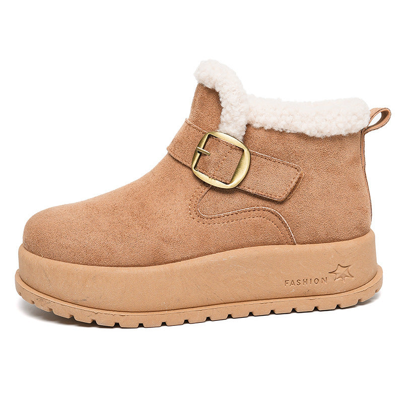 Damen Winterstiefel mit hochwertigem Fleece-Innenfutter und modischer Schnalle R&B