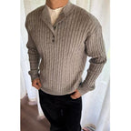 Herren Feinstrickpullover mit dekorativen Knopfdetails R&B