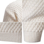 Herren Strickpullover mit hohem Kragen und strukturierter Oberfläche R&B