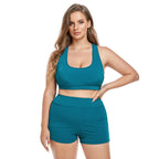 Damen Sportliches Bikini-Set mit hochgeschnittenen Shorts und breitem Bandeau-Oberteil