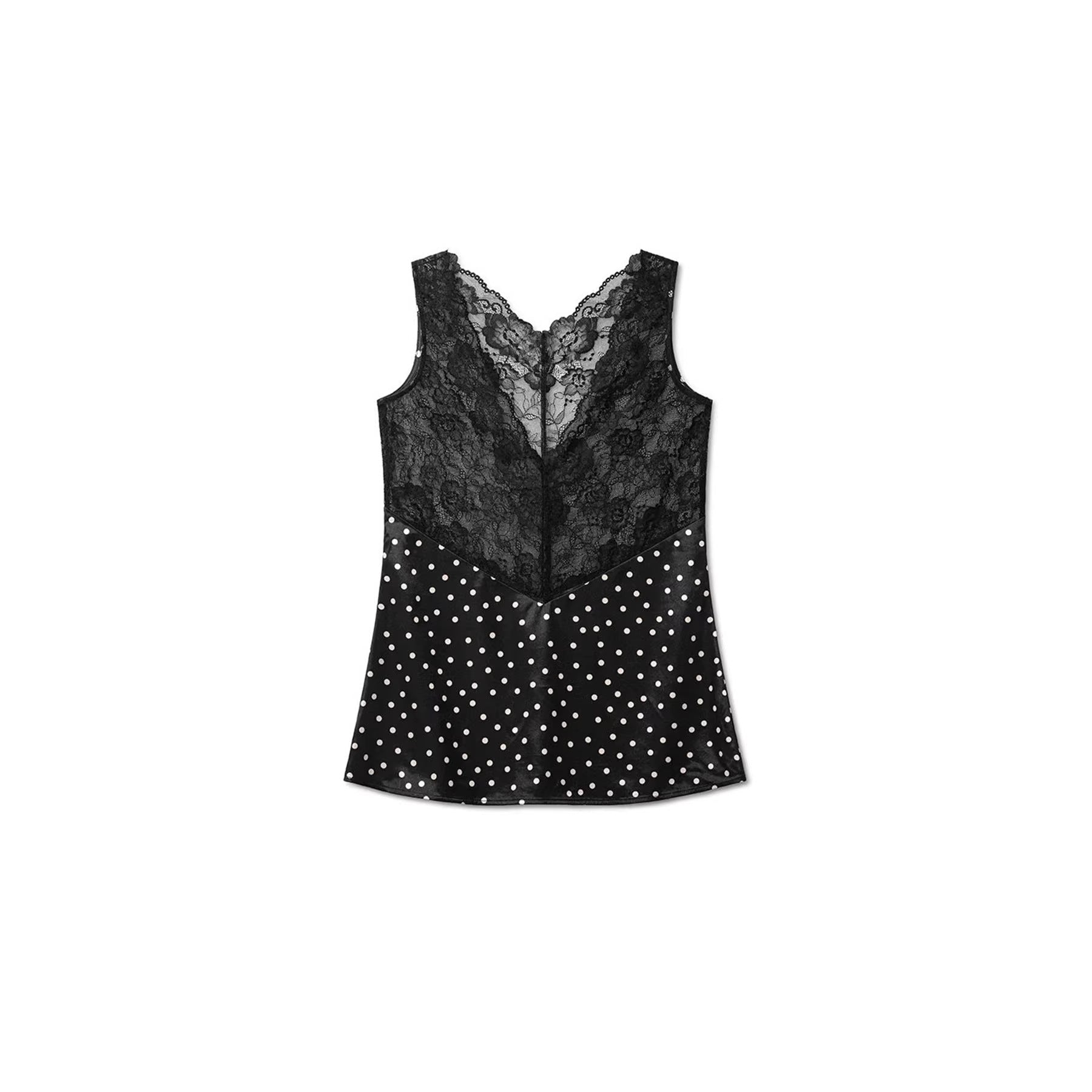 Damen Spitzen-Cami mit Polka-Dots und eleganten Details R&B