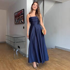 Damen Elegantes Abendkleid mit schulterfreiem Design und voluminösem Rock R&B