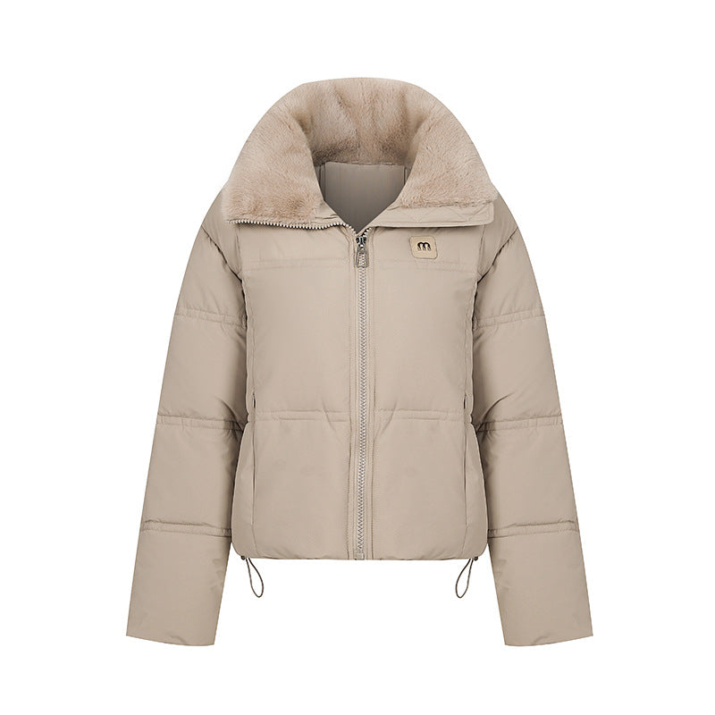 Damen Stylische gefütterte Winterjacke mit abnehmbarem Kragen R&B