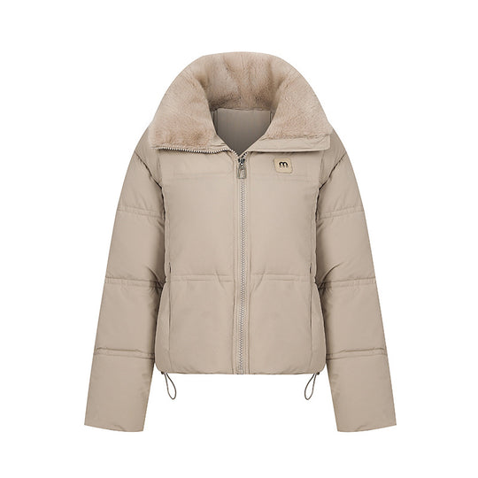 Damen Stylische gefütterte Winterjacke mit abnehmbarem Kragen R&B
