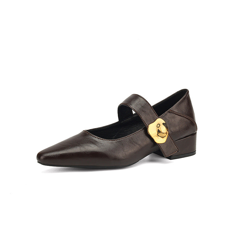 Damen elegante Pumps mit modischem Riemchen und glänzendem Schmuckdetail R&B