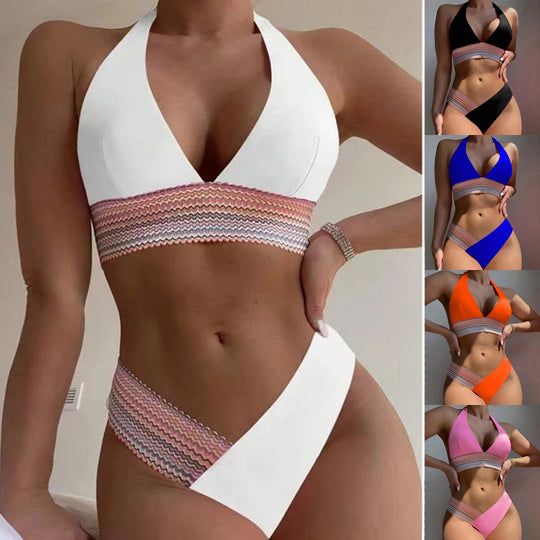 Damen Triangel-Bikini-Set mit modischem Wickelband R&B