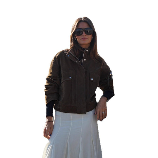 Damen Kunstlederjacke mit strukturiertem Schnitt und praktischen Taschen R&B