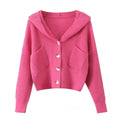 Damen lässige Strickjacke mit Kapuze und praktischen Taschen R&B