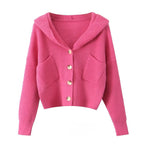 Damen lässige Strickjacke mit Kapuze und praktischen Taschen R&B