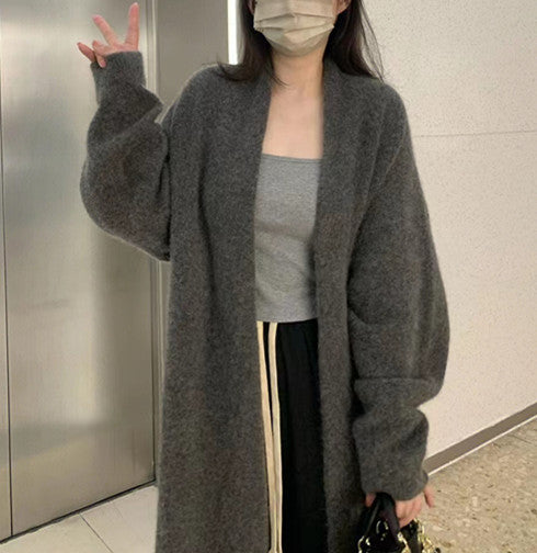 Damen Gemütliche Strickjacke mit oversized Schnitt und sanften Puffärmeln R&B