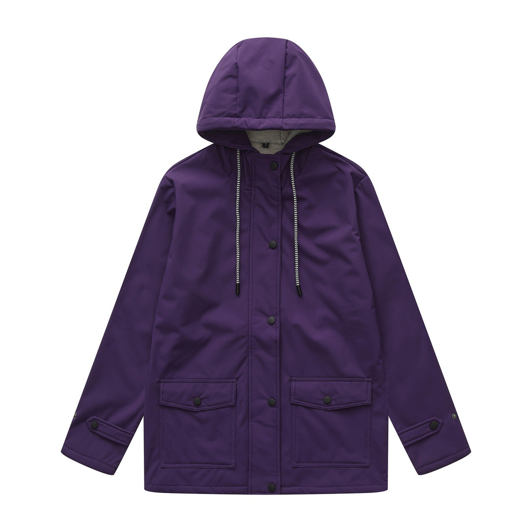 Damen wasserabweisende Outdoorjacke mit verstellbarem Kapuzenkragen R&B