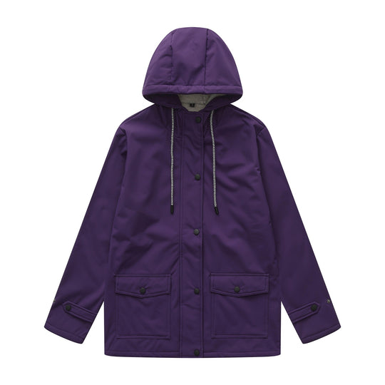 Damen wasserabweisende Outdoorjacke mit verstellbarem Kapuzenkragen R&B