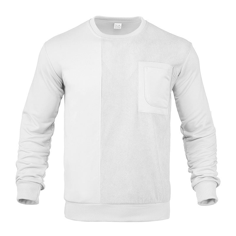 Herren stylisches Sweatshirt mit innovativer Textur und praktischer Brusttasche R&B