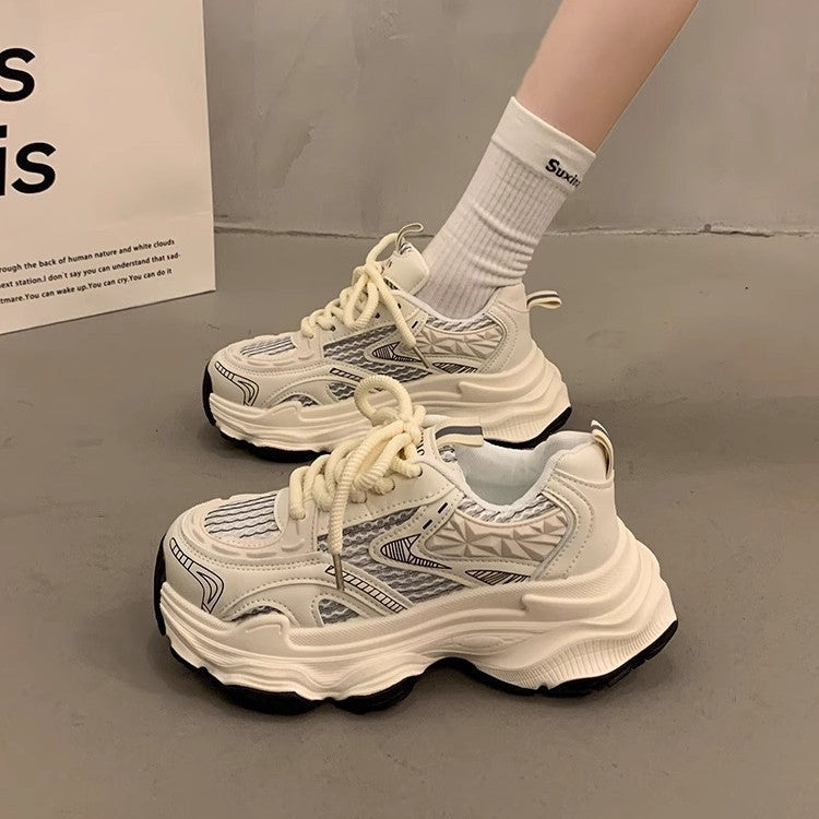 Damen Sportliche Chunky Sneakers mit atmungsaktiver Oberfläche und dämpfender Sohle