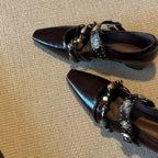 Damen elegante Slingback-Pumps mit modischem Schmuckdetail