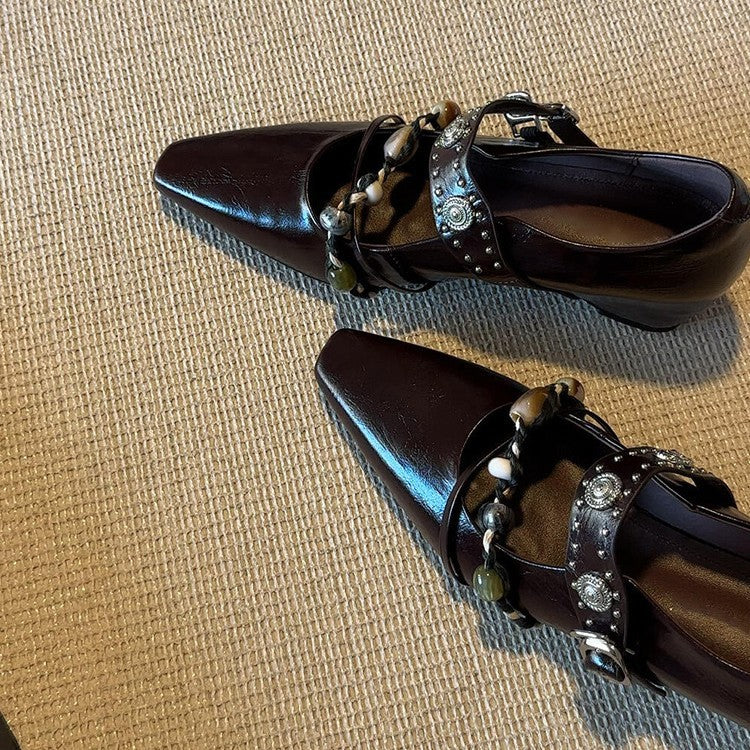 Damen elegante Slingback-Pumps mit modischem Schmuckdetail